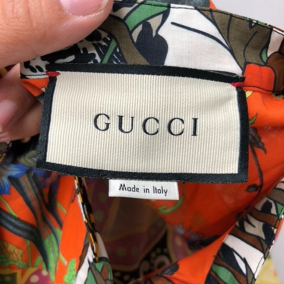 Gucci Fit And Flare Dress Womens 40 Small Floral Printed Belted Boho Designer - Picture 12 of 13